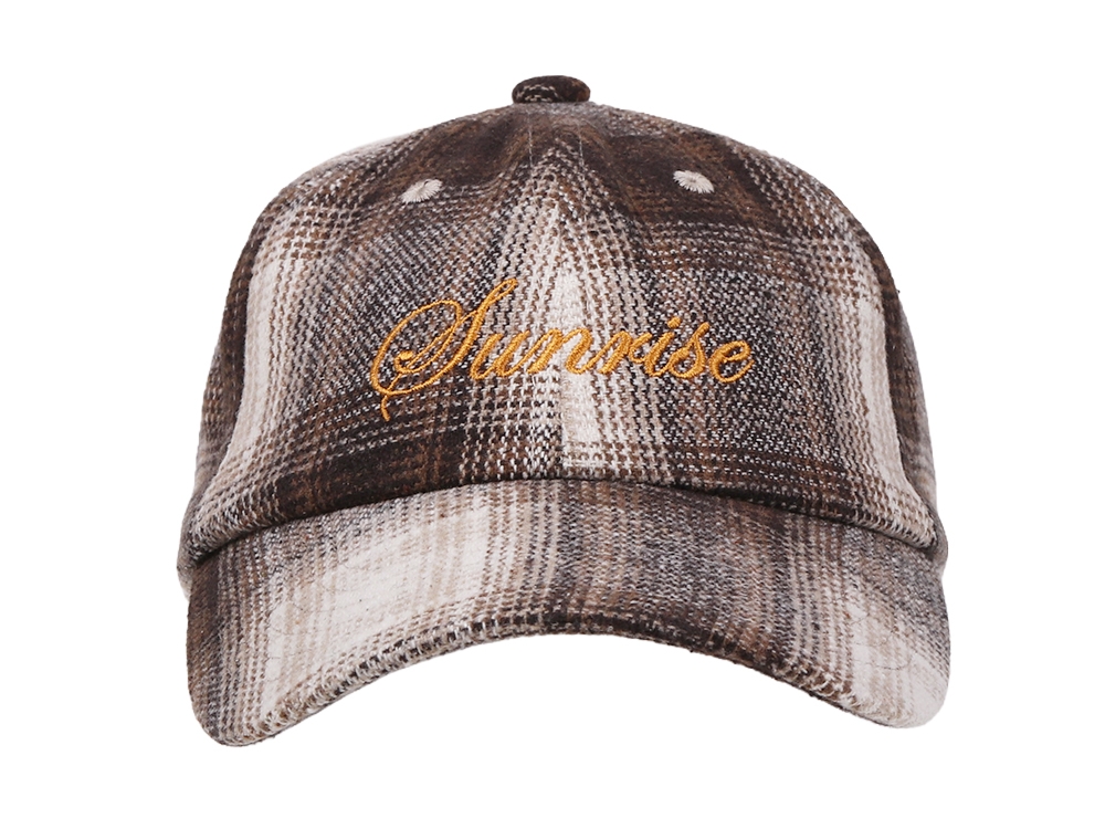 Plaid Dad Hat Beige
