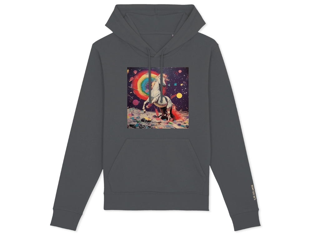 Confetti Moon Horse Hoodie Anthracite Grey 